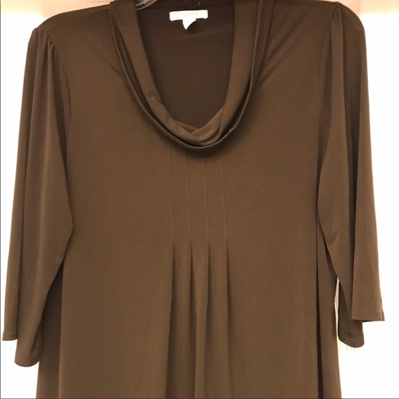 Dress Barn Tops - NWT Dressbarn Women’s Brown Cowl Neck Blouse - Size 14/16